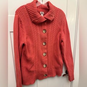Bass cotton button down sweater cardigan size XL